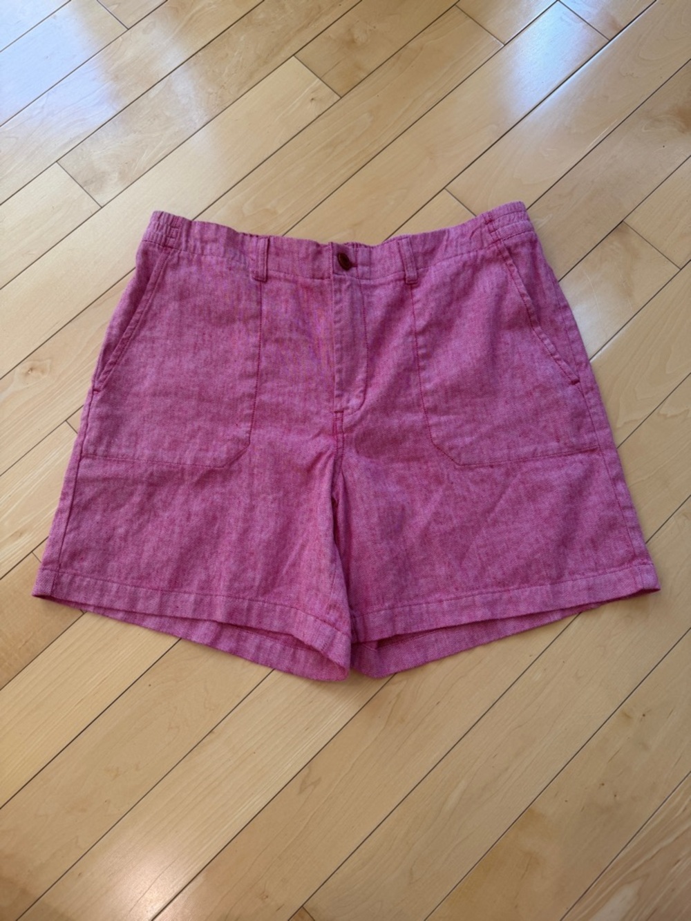 LL Bean Women’s Linen Blend Red Shorts Size 14